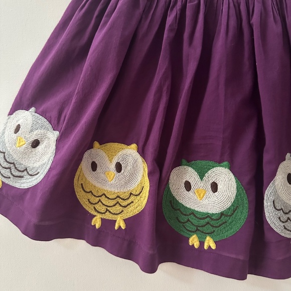 Mini Boden 9-10 Girls Purple Owl Skirt - Picture 2 of 6